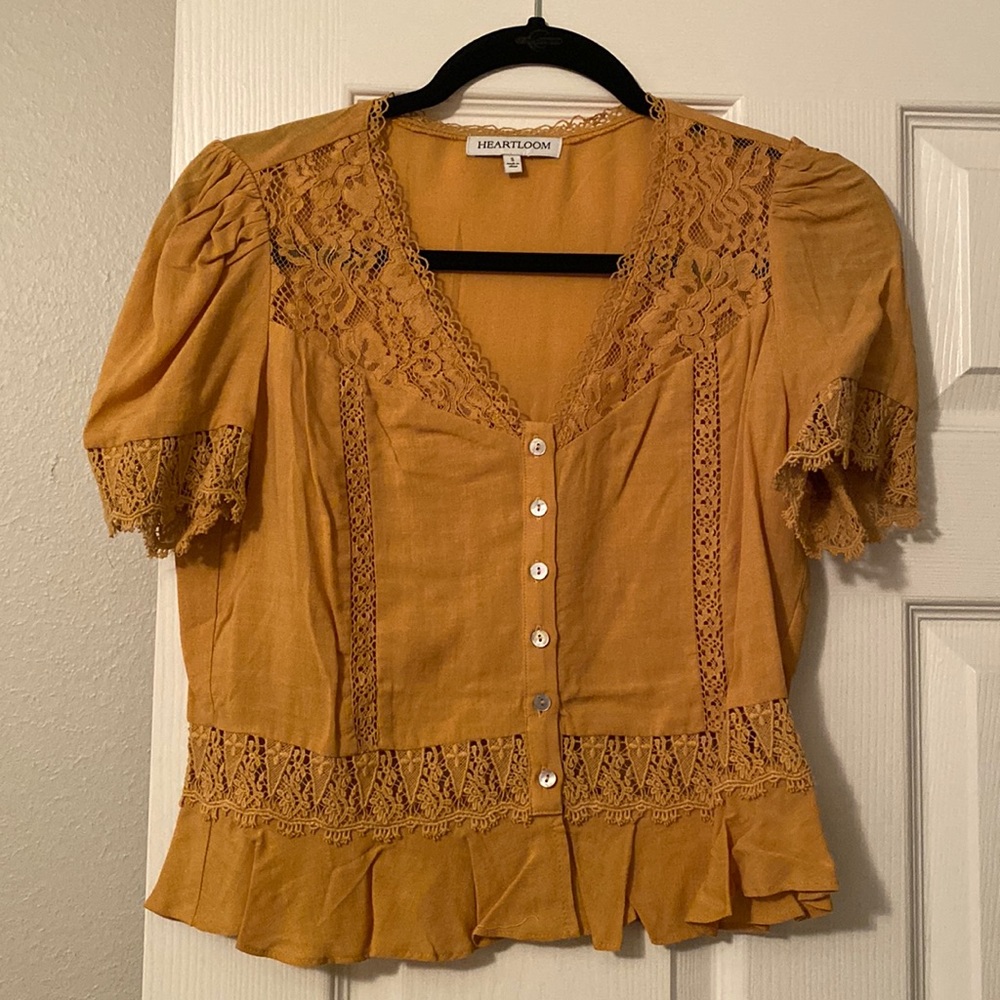 Heart loom peplum blouse